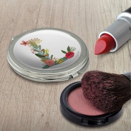 GRAPHICS & MORE Letter L Floral Monogram Initial Compact Travel Purse Handbag Makeup Mirror