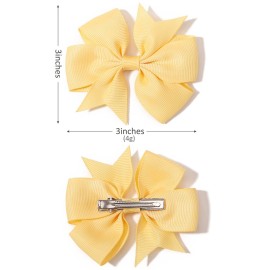 40PCS 3 Inch Hair Bows for Girls Grosgrain Ribbon Toddler Hair Accessories with Alligator Clip Bow for Toddler Girls Baby Kids Teens In Pairs