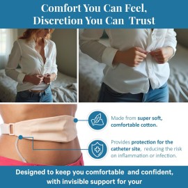 Tuck-Away PD Dialysis Belt (S BK 26-32) - Adjustable, Comfortable Peritoneal Dialysis Clothing for Discreet Tubing Concealment - Easy Access Waist Support - Durable Medical Accessory Tuck-Away PD Dialysis Belt (S BK 26-32) - Adjustable, Comfortable Peritoneal Dialysis Clothing for Discreet Tubing Concealment - Easy Access Waist Support - Durable Medical Accessory