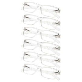 Gr8Sight 6-Pack Reading Glasses with Spring Hinges Readers for Man and Women Professional Transparent
