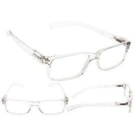 Gr8Sight 6-Pack Reading Glasses with Spring Hinges Readers for Man and Women Professional Transparent Gr8Sight 6-Pack Reading Glasses with Spring Hinges Readers for Man and Women Professional Transparent