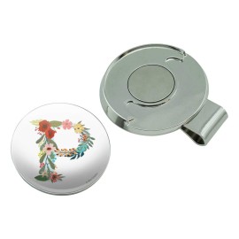 GRAPHICS & MORE Letter P Floral Monogram Initial Golf Hat Clip with Magnetic Ball Marker