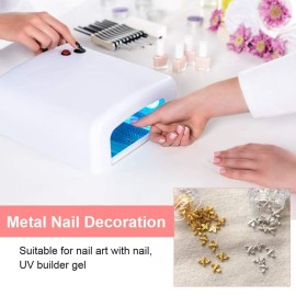 GOTOTOP 100 Pcs/Bag Nail Art Studs Metal Bees 3D Decoration Stick Gold Silver Decals Manicure for Nail DIY Art Makeups Supplies(Gold) GOTOTOP 100 Pcs/Bag Nail Art Studs Metal Bees 3D Decoration Stick Gold Silver Decals Manicure for Nail DIY Art Makeups Supplies(Gold)
