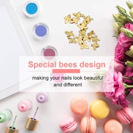GOTOTOP 100 Pcs/Bag Nail Art Studs Metal Bees 3D Decoration Stick Gold Silver Decals Manicure for Nail DIY Art Makeups Supplies(Gold) GOTOTOP 100 Pcs/Bag Nail Art Studs Metal Bees 3D Decoration Stick Gold Silver Decals Manicure for Nail DIY Art Makeups Supplies(Gold)