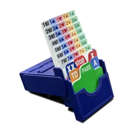 Set of 4 Blue Color Choice Bridge Playing Cards with Bridge Bidding Box and Bridge Playing Cards Together Play in Tournment