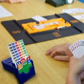 Set of 4 Blue Color Choice Bridge Playing Cards with Bridge Bidding Box and Bridge Playing Cards Together Play in Tournment