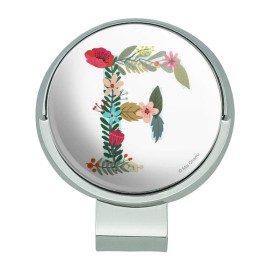 GRAPHICS & MORE Letter F Floral Monogram Initial Golf Hat Clip with Magnetic Ball Marker