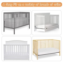 Yoofoss Waterproof Crib Mattress Protector, Quilted Crib Mattress Pad Cover Ultra Soft and Breathable, Machine Washable Toddler Mattress Protector for Standard Baby Crib Size 52\'\'x28\'\'