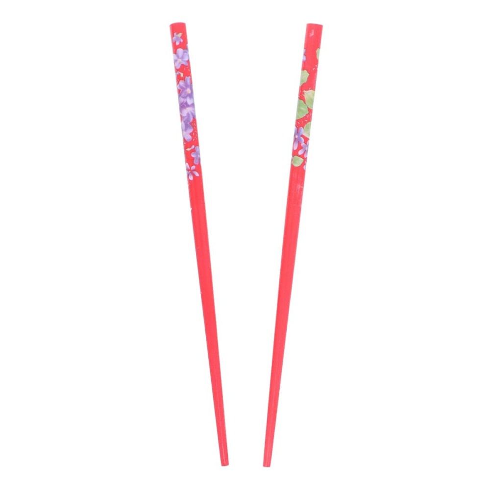 Set of Two Wooden Hair Sticks With Flowers Hair Pin Chopsticks 7 inches Long for Women - Red Set of Two Wooden Hair Sticks With Flowers Hair Pin Chopsticks 7 inches Long for Women - Red