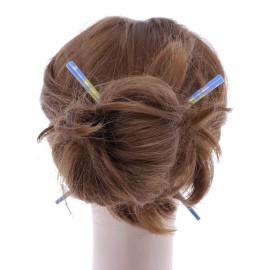 Set of Wooden Hair Sticks With Chinese Dragon Chopsticks - Blue Set of Wooden Hair Sticks With Chinese Dragon Chopsticks - Blue