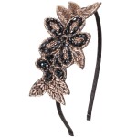 BABEYOND Flapper Headband 1920s Headpiece - Art Deco Headpiece Rhinestone Hair Accessories for Women (Style3-Black Gold)