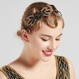 BABEYOND Flapper Headband 1920s Headpiece - Art Deco Headpiece Rhinestone Hair Accessories for Women (Style3-Black Gold) BABEYOND Flapper Headband 1920s Headpiece - Art Deco Headpiece Rhinestone Hair Accessories for Women (Style3-Black Gold)