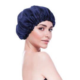 Blulu 3 Pieces Sleep Cap Satin Bonnet Night Sleeping Soft Hair Turbans for Women and Girls(Black, Red, Navy Blue) Blulu 3 Pieces Sleep Cap Satin Bonnet Night Sleeping Soft Hair Turbans for Women and Girls(Black, Red, Navy Blue)