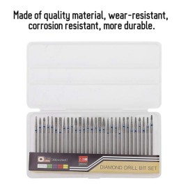 Nail Art Drill Kit, 30Pcs/Set Diamond Grinding Head Nail Art Drill Polish Head Kit Nail Drill Machine Accessories, Nail Polishing Machine Manicure Pedicure Bits(B)