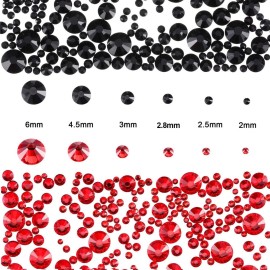 3000 PCS Rhinestones for Craft, PHOGARY Red & Black Flat Back Rhinestones 6 Sizes (2-5 mm) with Pick Up Tweezer for Crafts Nail Face Art Clothes Shoes Bags Phone Case DIY 3000 PCS Rhinestones for Craft, PHOGARY Red & Black Flat Back Rhinestones 6 Sizes (2-5 mm) with Pick Up Tweezer for Crafts Nail Face Art Clothes Shoes Bags Phone Case DIY