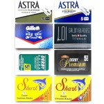 Razor Blades Club - Astra-Derby-Shark-GiIIette Double Edge Razor Blades Sampler (40 blades, 8 different brands)
