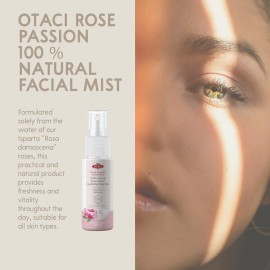 Otaci Rose Passion 100% Natural Rose Water Hydrating Face Mist, Spray Rosewater Face Mist Facial Hydrating Natural Skin - Travel Size
