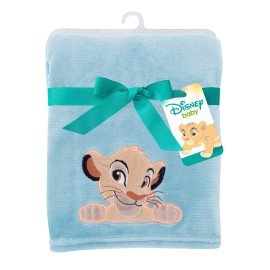 Lambs & Ivy Lion King Adventure Baby Blanket, Blue , 30x40 Inch (Pack of 1)