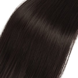 BARSDAR Dark Brown Straight Wrap Ponytail Extension - 26 Inch Long Straight Wrap Around Ponytails for Black Women, Clip in Ponytails Hair Extensions Synthetic Brown Pony Tails Hairpieces