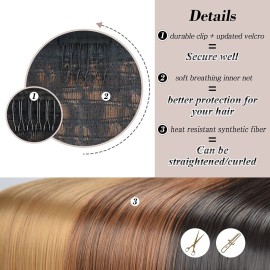 BARSDAR Dark Brown Straight Wrap Ponytail Extension - 26 Inch Long Straight Wrap Around Ponytails for Black Women, Clip in Ponytails Hair Extensions Synthetic Brown Pony Tails Hairpieces