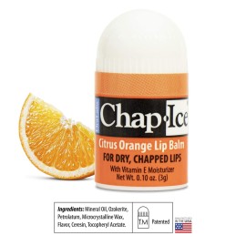 Chap-Ice | 12-Count Assorted Mini Lip Balm Pack & 1 Lip Balm Keychain with Swivel Clip | Made in USA | 4 Flavors - Cherry, Citrus Orange, Kiwi Lime, & Beeswax (0.10oz/3g Each)