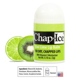 Chap-Ice | 12-Count Assorted Mini Lip Balm Pack & 1 Lip Balm Keychain with Swivel Clip | Made in USA | 4 Flavors - Cherry, Citrus Orange, Kiwi Lime, & Beeswax (0.10oz/3g Each)