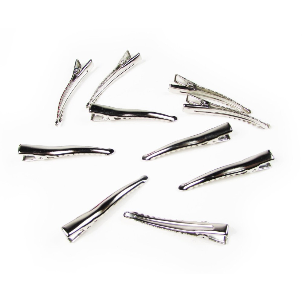 DIY Hair Clips Kit, Alligator Clips, French Barrette Clips, Snap clips (100pc 1.75(45mm) Skinny Single Prong Alligator Hair Clips W/Teeth)
