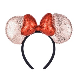 A Miaow 3D Black Mouse Sequin Ears Headband MM Glitter Butterfly Hair Clasp Park Supply Adults Women Photo Accessory (Champagne and Red) A Miaow 3D Black Mouse Sequin Ears Headband MM Glitter Butterfly Hair Clasp Park Supply Adults Women Photo Accessory (Champagne and Red)
