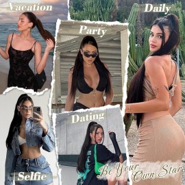 BARSDAR Natural Black Straight Ponytail Extension - 26 Inch Long Straight Wrap Around Ponytail for Black Women, Clip in Pony Tail Hair Extensions Synthetic Pony Tails Hairpieces Daily
