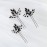 Kercisbeauty Wedding Black Crystal Hair Pins for Bride Bridal Bridesmaid Headpiece Prom Hair Accessory 3pcs