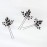 Kercisbeauty Wedding Black Crystal Hair Pins for Bride Bridal Bridesmaid Headpiece Prom Hair Accessory 3pcs