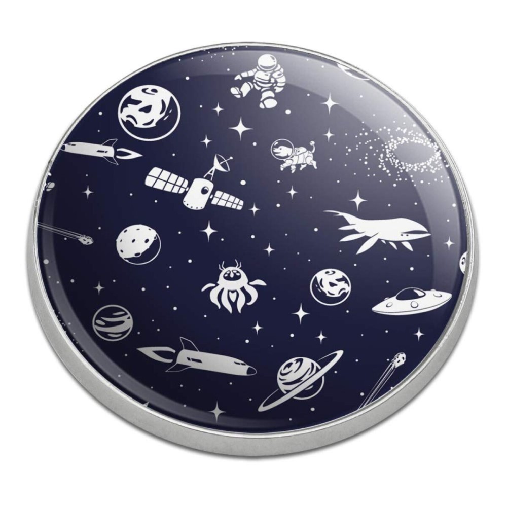 GRAPHICS & MORE Space Pattern with Stars Planets Aliens Astronauts Spaceships Dogs Golfing Premium Metal Golf Ball Marker