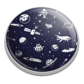GRAPHICS & MORE Space Pattern with Stars Planets Aliens Astronauts Spaceships Dogs Golfing Premium Metal Golf Ball Marker