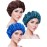 Blulu 3 Pieces Sleep Cap Satin Bonnet Night Sleeping Soft Hair Turbans for Women and Girls(Sapphire Blue, Coffee, Peacock Blue)