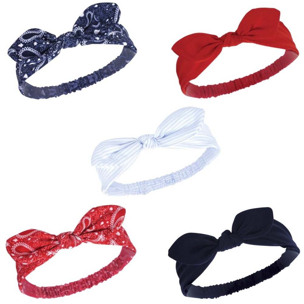 Hudson Baby Unisex Cotton and Synthetic Headbands, Red Bandana, 0-24 Months