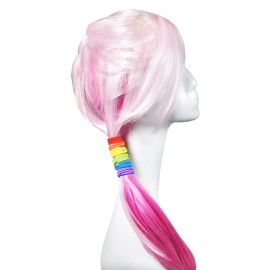 Elastic Hair Ties Bands, Small Seamless Ponytail Holders Ties - Mixed Cute Colors (50 Count, Large Beauty Pony\'Os Pony Holder Rubber Bands)