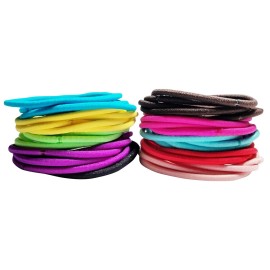 Elastic Hair Ties Bands, Small Seamless Ponytail Holders Ties - Mixed Cute Colors (50 Count, Large Beauty Pony\'Os Pony Holder Rubber Bands)