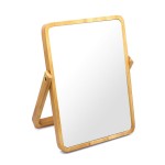 Buwico Rectangle Standing Vanity Makeup Mirror, Wood Frame, 10.2L x 7.3W, Modern Style, Tabletop Mount, Bathroom & Home Decor