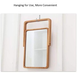Buwico Rectangle Standing Vanity Makeup Mirror, Wood Frame, 10.2L x 7.3W, Modern Style, Tabletop Mount, Bathroom & Home Decor Buwico Rectangle Standing Vanity Makeup Mirror, Wood Frame, 10.2L x 7.3W, Modern Style, Tabletop Mount, Bathroom & Home Decor