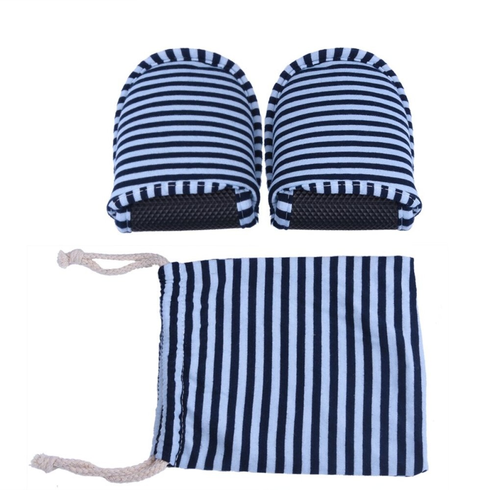 Foldable Travel Slippers - Soft Cotton Anti-slip, SPA/House/Guest Slippers for Family,Hotel,Portable,Not Disposable,Men & Women (Blue stripes)