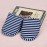 Foldable Travel Slippers - Soft Cotton Anti-slip, SPA/House/Guest Slippers for Family,Hotel,Portable,Not Disposable,Men & Women (Blue stripes)
