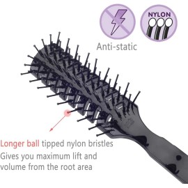 Mens Vented Hair Brush for Blow Drying, Anti Static Vent Hairbrush for Styling Fine, Curly, Wavy, Wet or Dry Hair Mens Vented Hair Brush for Blow Drying, Anti Static Vent Hairbrush for Styling Fine, Curly, Wavy, Wet or Dry Hair