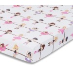 Baby Girl Fitted Crib Sheet Born to Dance Ballerina, 100% Soft Breathable Microfiber Baby Sheet, Fits Standard Size Crib Mattress 28in x 52in, Nursery Sheet
