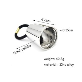 Fodattm Set of 4 Fashion Punk Gothic Alloy Ponytail Cuff Elastic Hair Tie (Large)