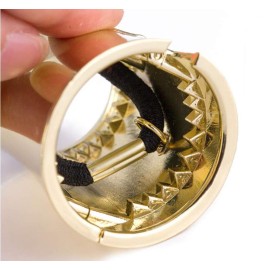 Fodattm Set of 4 Fashion Punk Gothic Alloy Ponytail Cuff Elastic Hair Tie (Large)