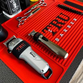 TRU BARBER Organizer Mat 18 X 13 (RED) Flexible PVC Station Mat, Salon Barbershop Work Station Pads, Beauty Salon Tools, Counter mat for Clippers, Anti Slip TRU BARBER Organizer Mat 18 X 13 (RED) Flexible PVC Station Mat, Salon Barbershop Work Station Pads, Beauty Salon Tools, Counter mat for Clippers, Anti Slip