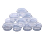 EORTA 50 Pcs Plastic Cosmetic Jar 5g Empty Clear Case with Snap Lids Portable Mini Storage Box Makeup Jar Sample Bottle Sealing Pot Cosmetic Containers for Sampling, Traveling, Mixing