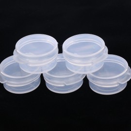EORTA 50 Pcs Plastic Cosmetic Jar 5g Empty Clear Case with Snap Lids Portable Mini Storage Box Makeup Jar Sample Bottle Sealing Pot Cosmetic Containers for Sampling, Traveling, Mixing