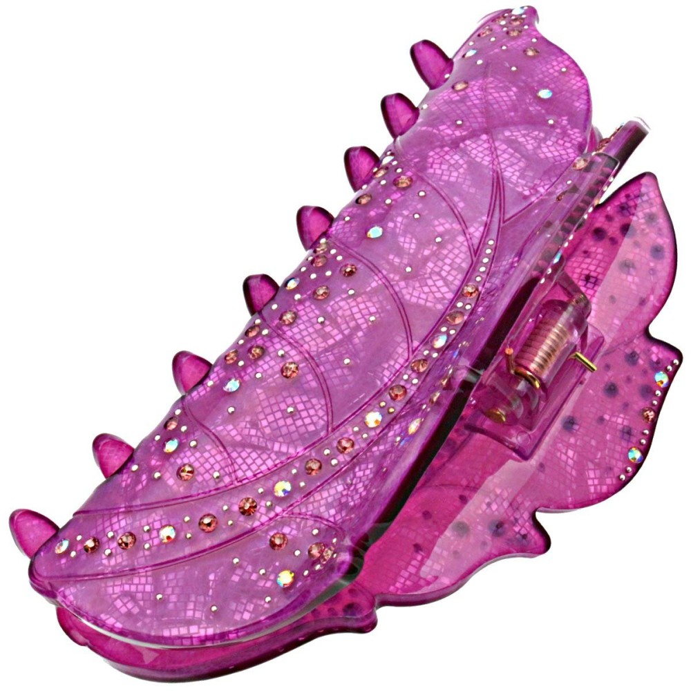 Fashion & Lifestyle 5-inch Hair Claw Jaw Clip for Women and Girls, Large - Pretty Strong Clamp Non-Slip Barrette Hair Updo Grip Bath Accessories for Thick Hair, Purple