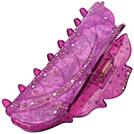 Fashion & Lifestyle 5-inch Hair Claw Jaw Clip for Women and Girls, Large - Pretty Strong Clamp Non-Slip Barrette Hair Updo Grip Bath Accessories for Thick Hair, Purple